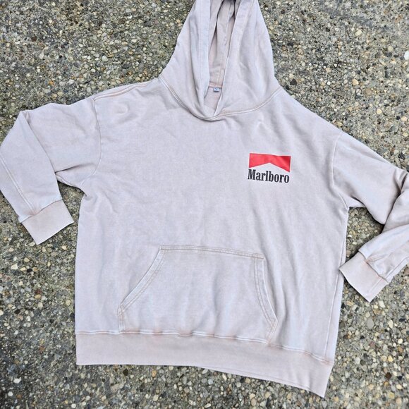 Vintage Cigarette Marlboro Graphic Round-Up Retro Horses Western Hoodie Sweater - Picture 7 of 8